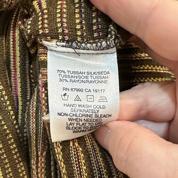 Sigrid Olsen 70% Silk Knit Sweater/ Top Ombré Striped Knit Lightweight - Picture 3 of 6